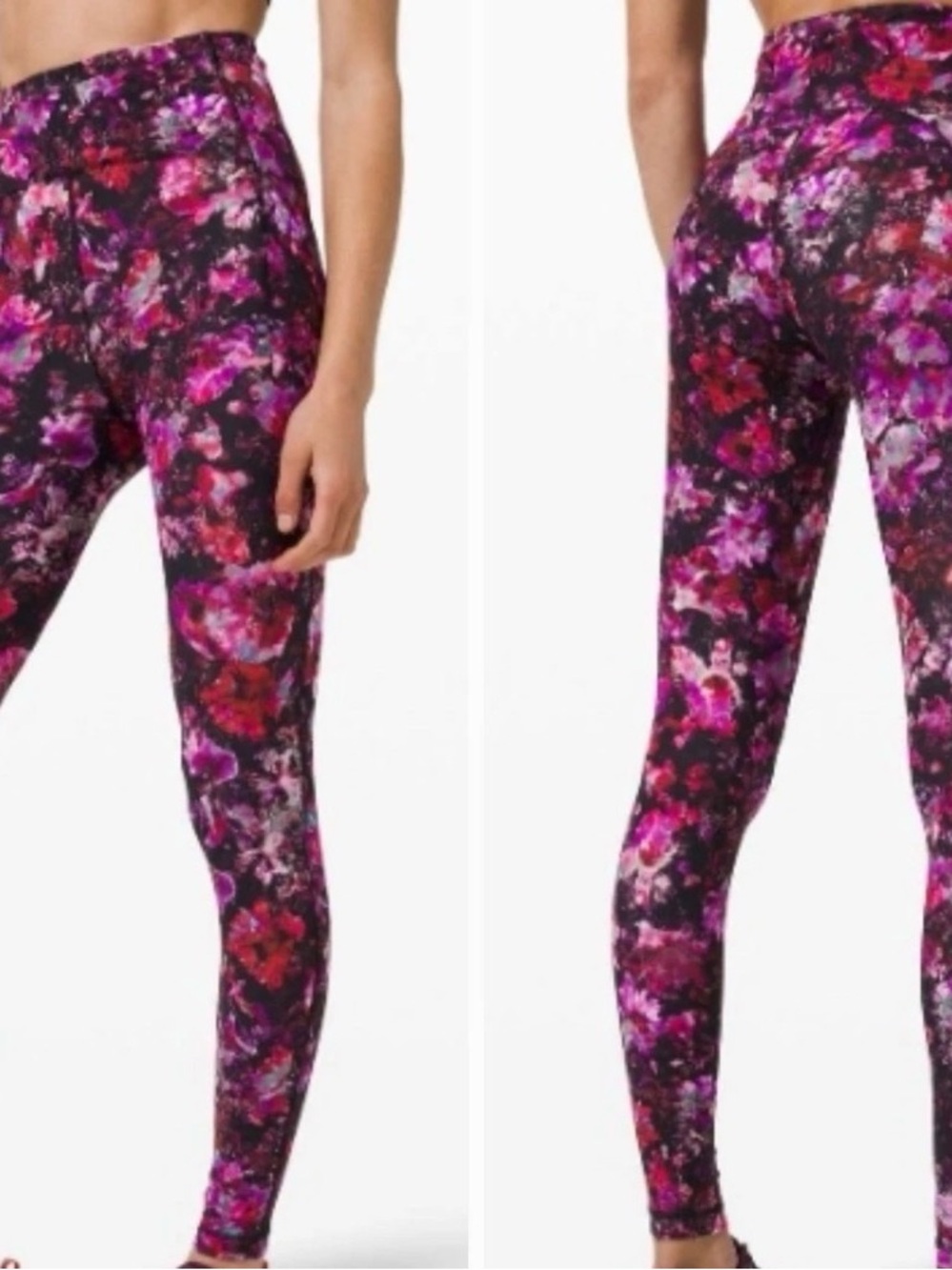 lululemon athletica High-Rise Floral Print Leggings - Purple, Pink, Black